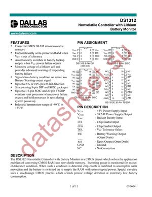 DS1312S+T&R datasheet  